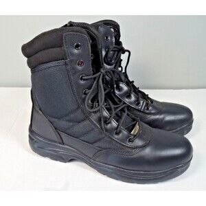 NORTIV 8 Mens Military Tactical Combat Work Boots Side Zip Leather Trooper Sz 13